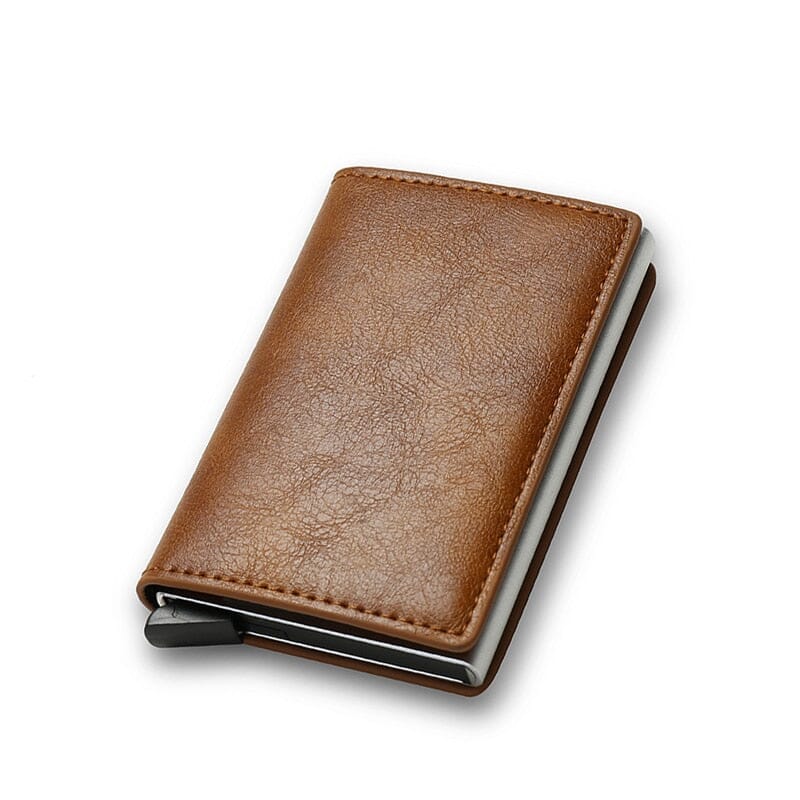 Unisex brown (customized) thin smart wallets
