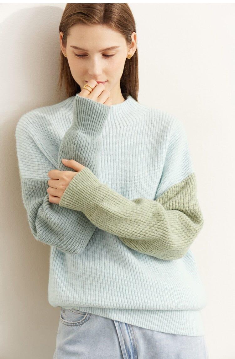 Women's blue chic pullover sweater