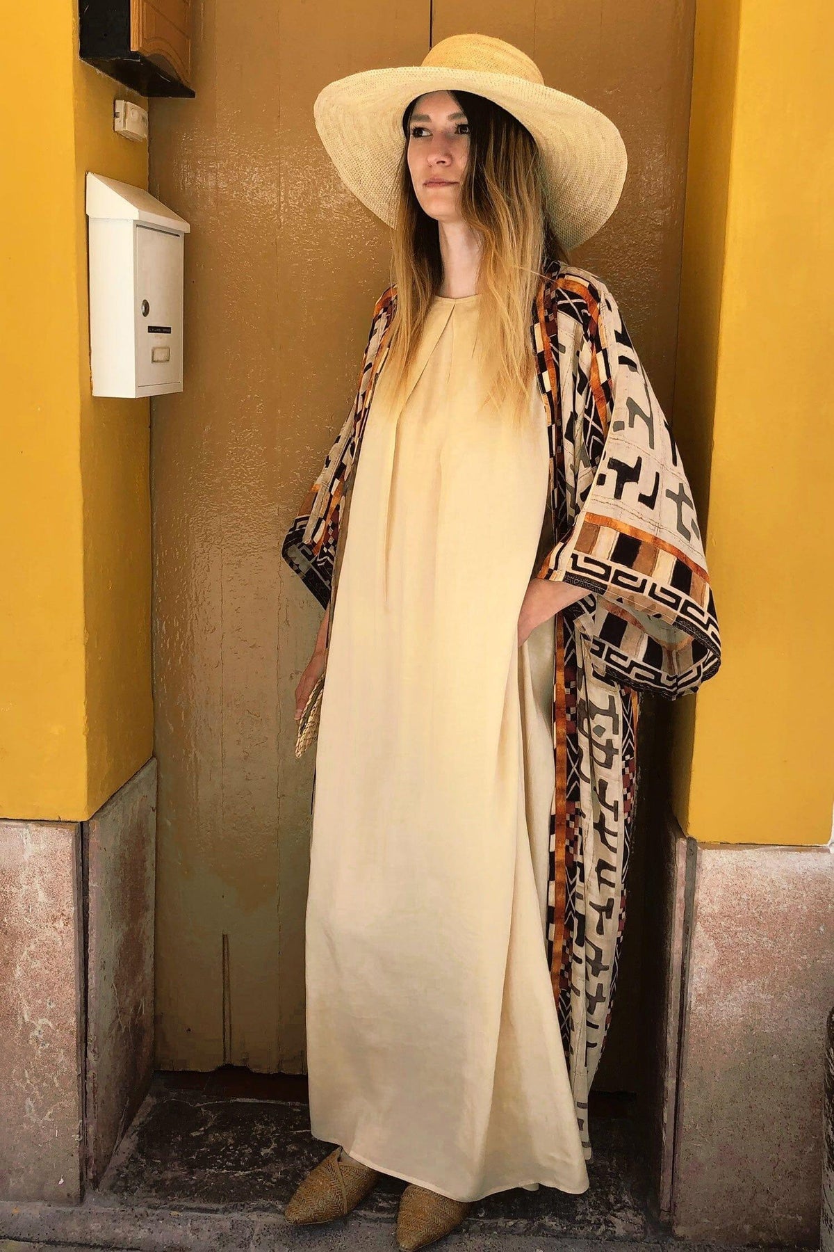 Women's belted kimono tunic