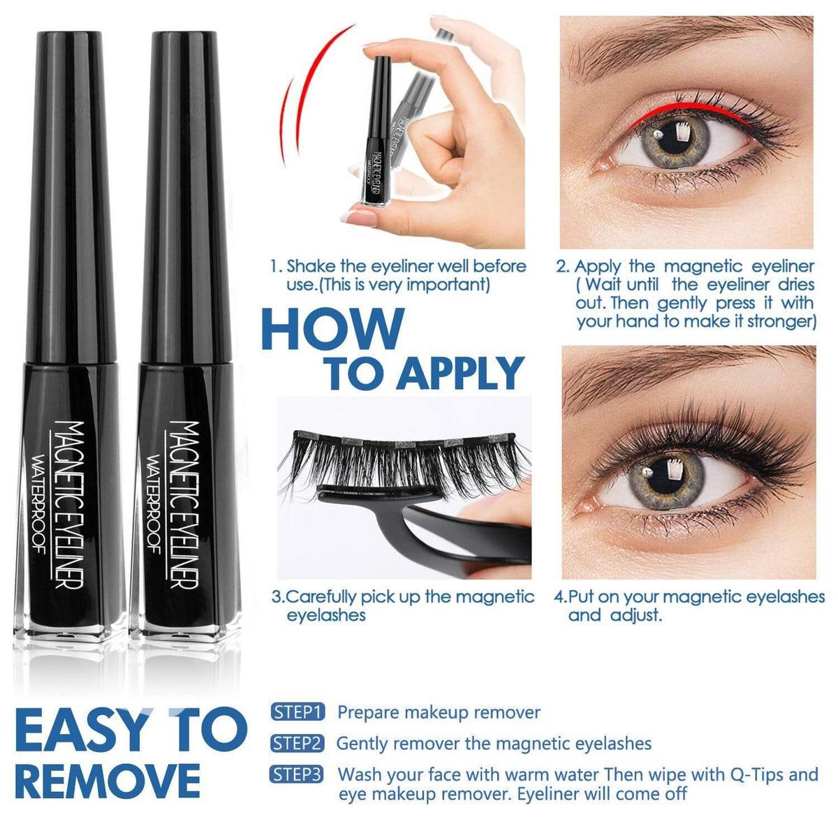 Alternate view: Unisex magnetic eyelashes set