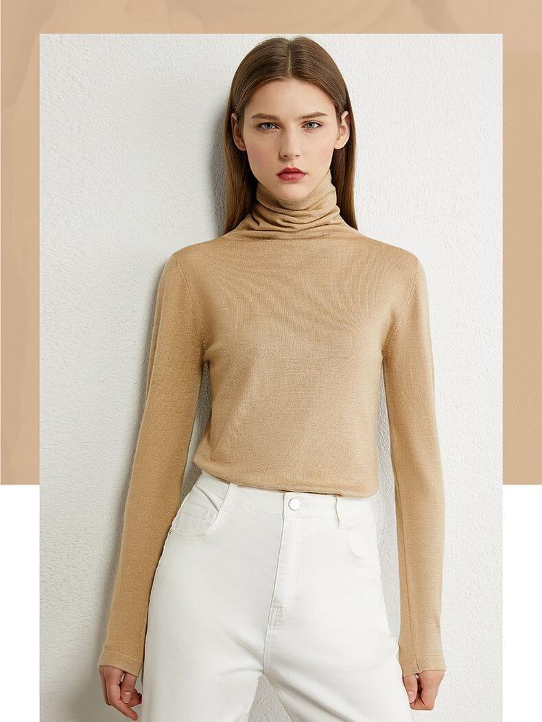 Women's apricot sweaters full sleeves