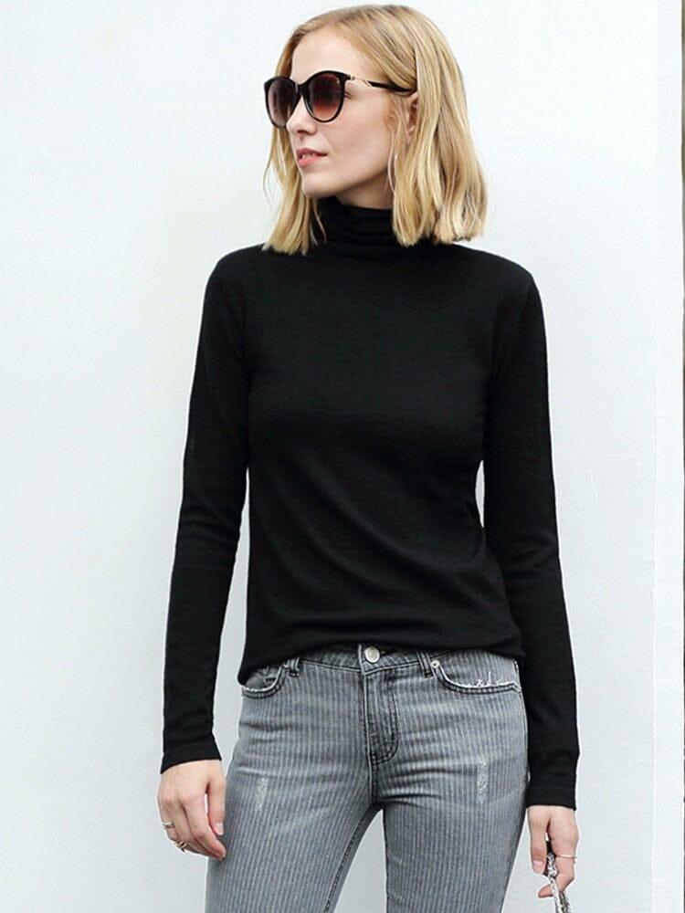 Women's black sweaters full sleeves