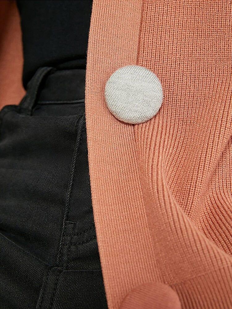 Women's orange -neck cardigans